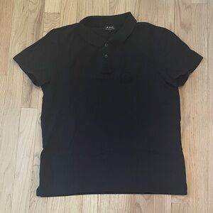 A.P.C. Men’s Black Short-Sleeve Polo - Small